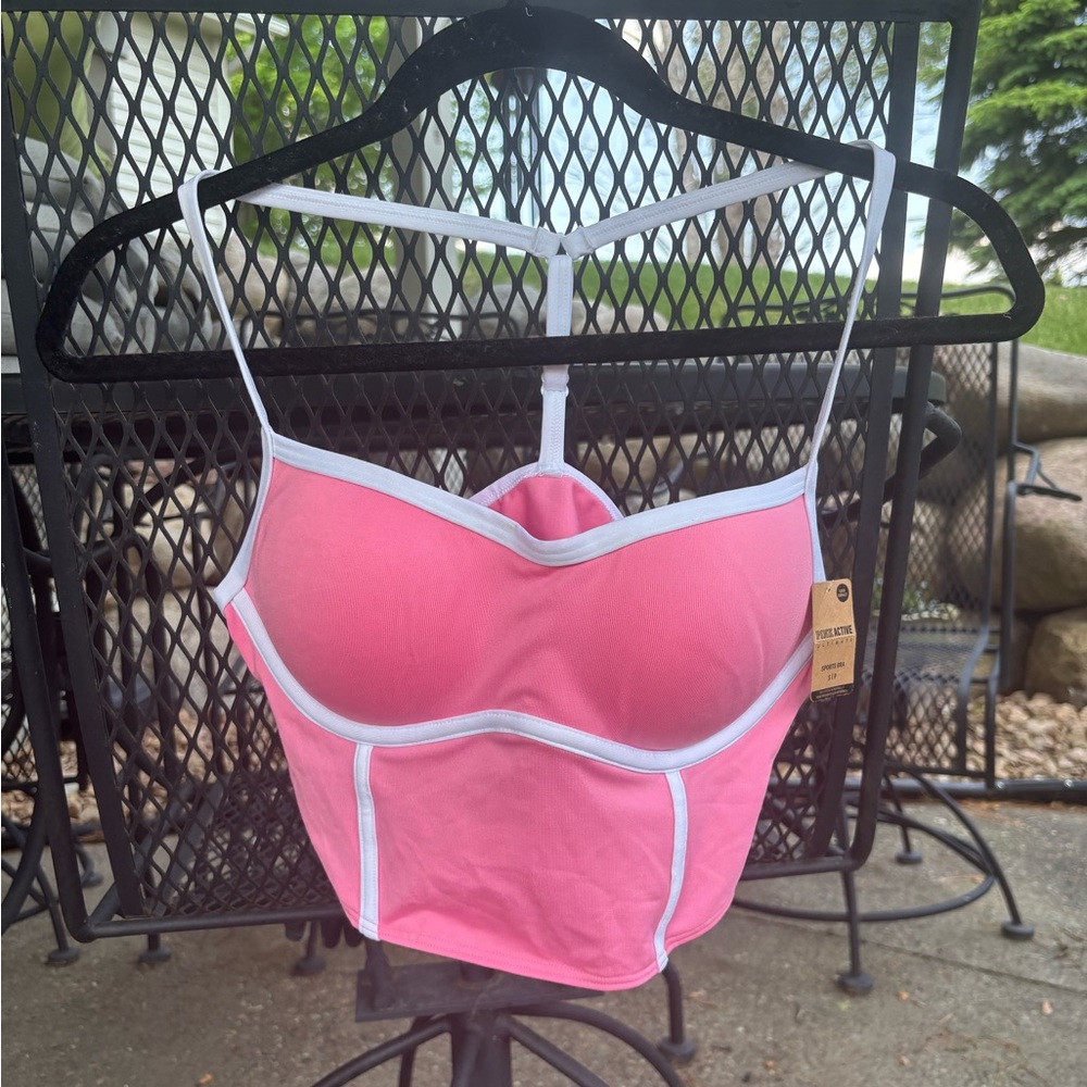 Pink Women's Camisole with White Trim